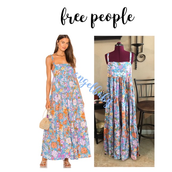 Free People Park Slope Maxi Dress in Bluebell Combo! - Picture 3 of 16
